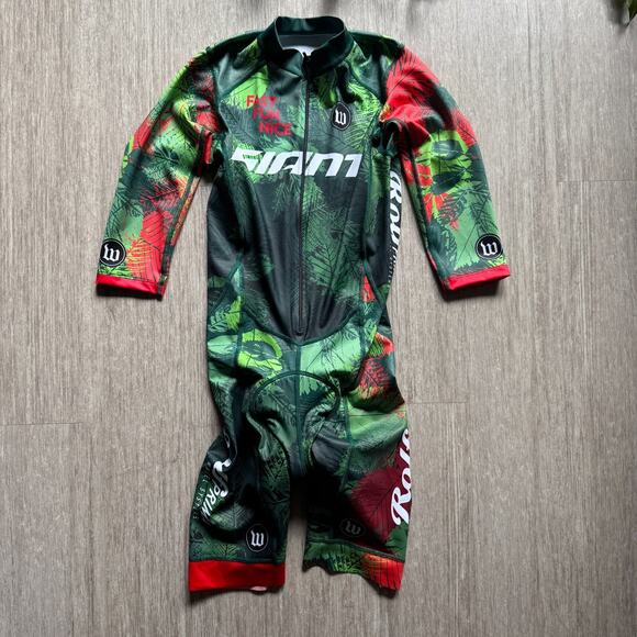 Men's Long Sleeve Cycling Suit - Red and Green - Picture 1 of 12